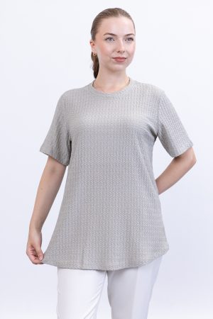 yazlık günlük rahat kalıp kısa kollu bürümcük bluz tişört