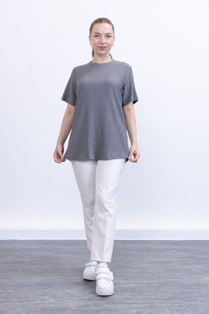 yazlık günlük rahat kalıp kısa kollu bürümcük bluz tişört