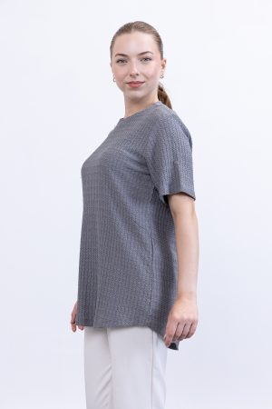 yazlık günlük rahat kalıp kısa kollu bürümcük bluz tişört