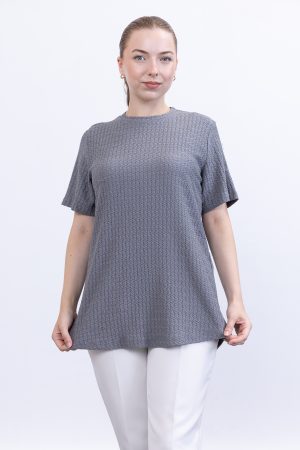 yazlık günlük rahat kalıp kısa kollu bürümcük bluz tişört