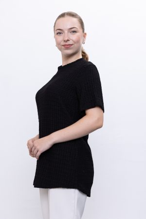 yazlık günlük rahat kalıp kısa kollu bürümcük bluz tişört