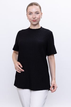 yazlık günlük rahat kalıp kısa kollu bürümcük bluz tişört