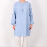 yazlık kadın tunik günlük İnce sofia keten kolyeli tunik