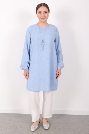 yazlık kadın tunik günlük İnce sofia keten kolyeli tunik