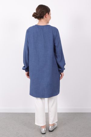 yazlık kadın tunik günlük İnce sofia keten kolyeli tunik