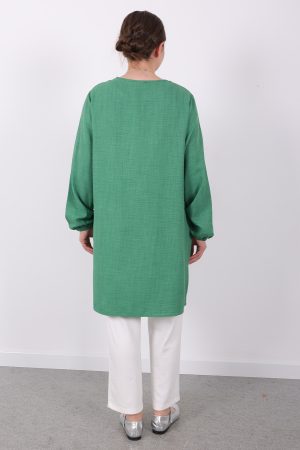 yazlık kadın tunik günlük İnce sofia keten kolyeli tunik