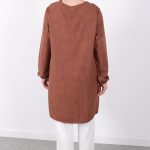 yazlık kadın tunik günlük İnce sofia keten kolyeli tunik