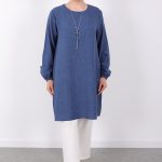 yazlık kadın tunik günlük İnce sofia keten kolyeli tunik