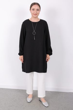 yazlık kadın tunik günlük İnce sofia keten kolyeli tunik