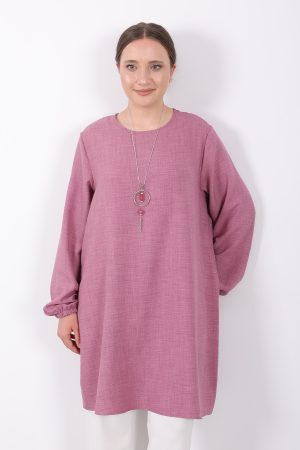 yazlık kadın tunik günlük İnce sofia keten kolyeli tunik