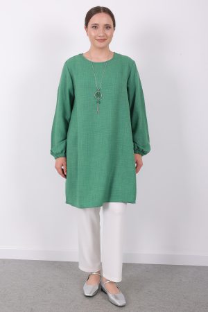 yazlık kadın tunik günlük İnce sofia keten kolyeli tunik