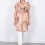 yazlık Şık cepli kolsuz düğmeli parlak kumaş gömlek elbise tunik yelek