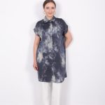 yazlık Şık cepli kolsuz düğmeli parlak kumaş gömlek elbise tunik yelek