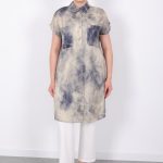 yazlık Şık cepli kolsuz düğmeli parlak kumaş gömlek elbise tunik yelek