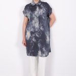 yazlık Şık cepli kolsuz düğmeli parlak kumaş gömlek elbise tunik yelek